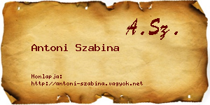 Antoni Szabina névjegykártya