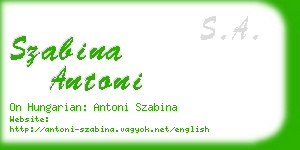 szabina antoni business card